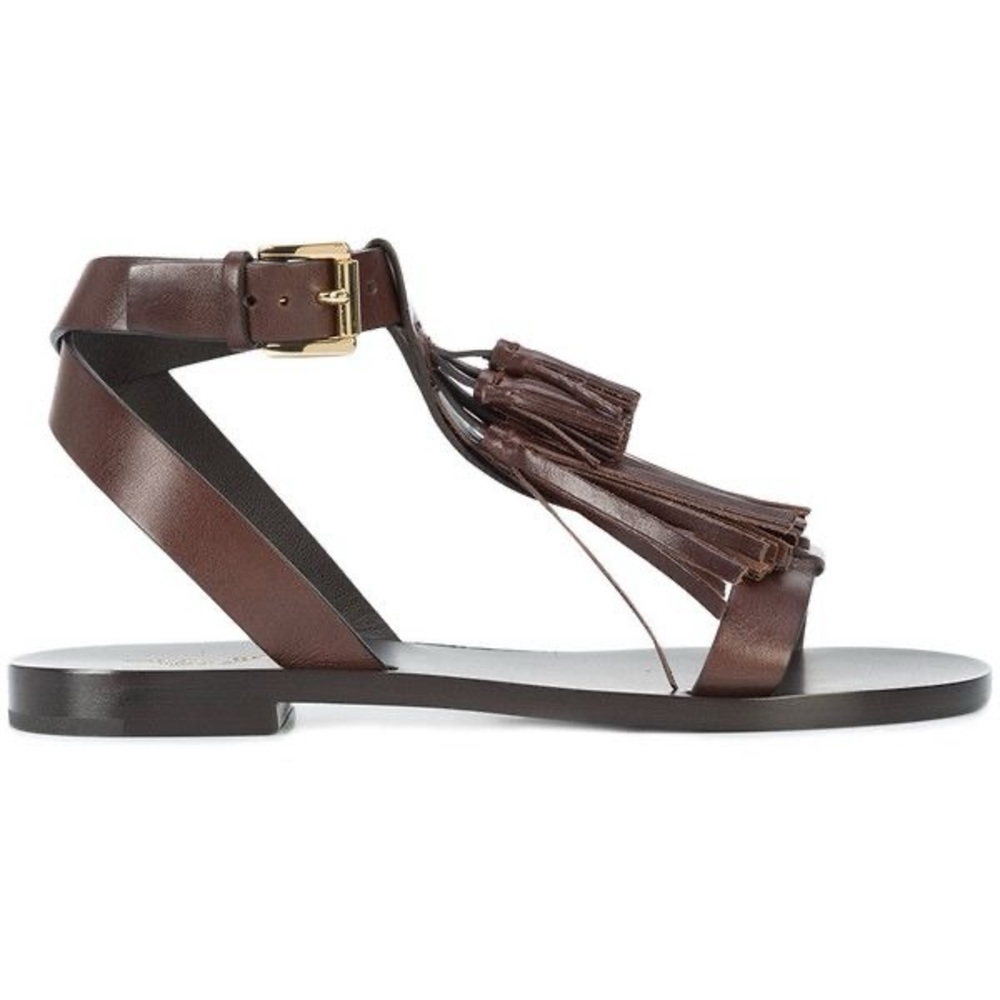 Michael Kors Womens Collection Steffi Leather Sandals Color Brown Size 39.5 - Picture 7 of 9